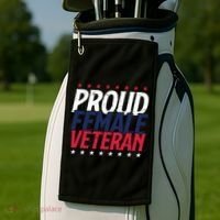 Proud Female Veteran Golf Towel thumb 2