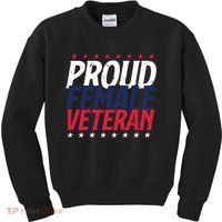 Proud Female Veteran Kids Sweatshirt thumb 0