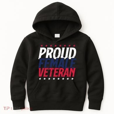 Proud Female Veteran Kids Hoodie