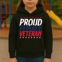 Proud Female Veteran Kids Hoodie thumb 3