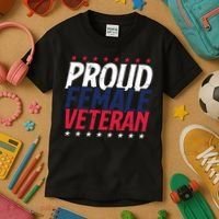 Proud Female Veteran Kids T-Shirt thumb 3