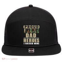 Proud Marine Dad 7 Panel Mesh Trucker Snapback Hat thumb 0
