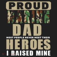 Proud Marine Dad 7 Panel Mesh Trucker Snapback Hat thumb 2
