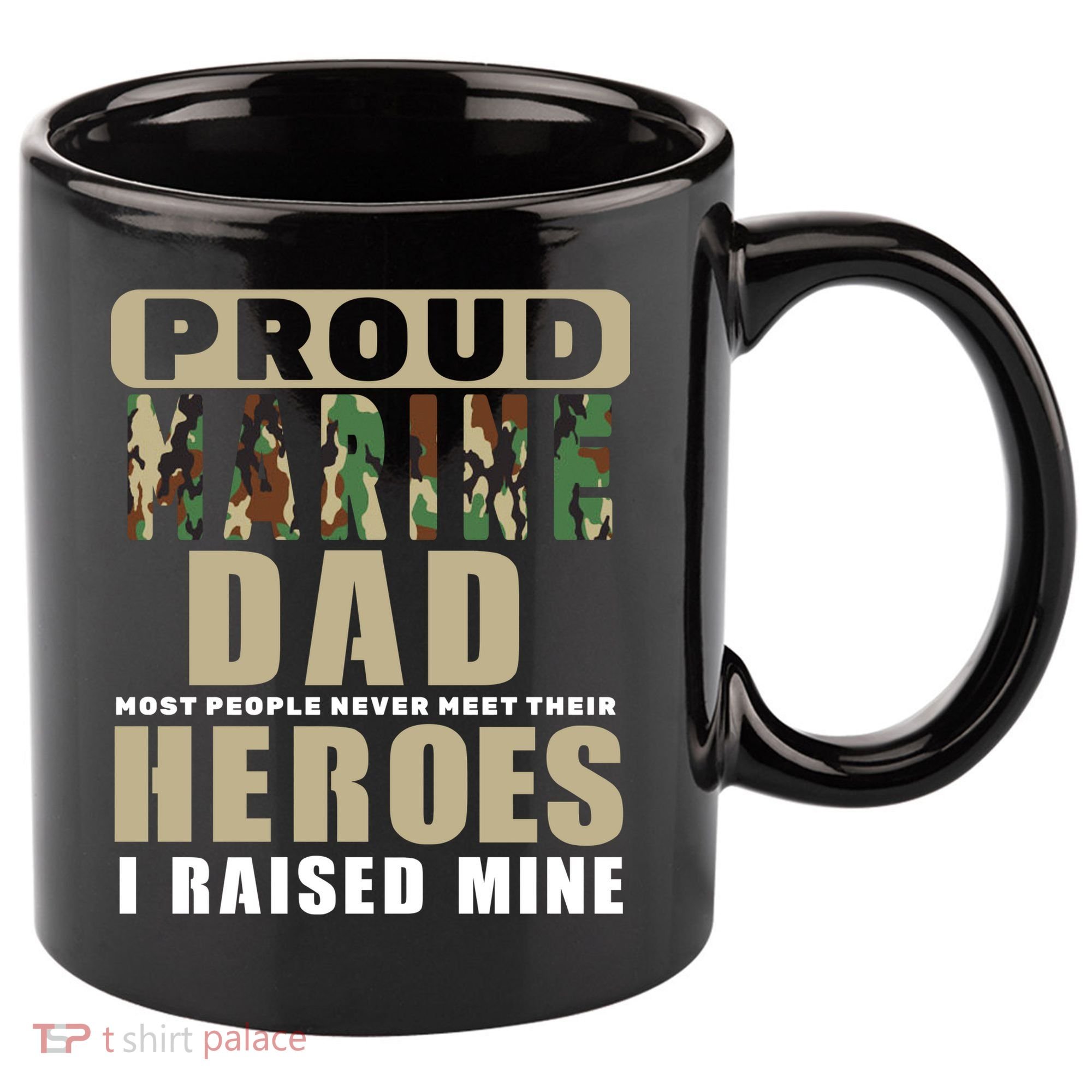 Proud Marine Dad 11oz C Handle Ceramic Mug