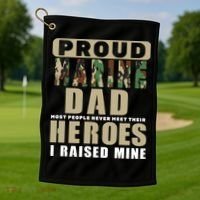 Proud Marine Dad Golf Towel thumb 1