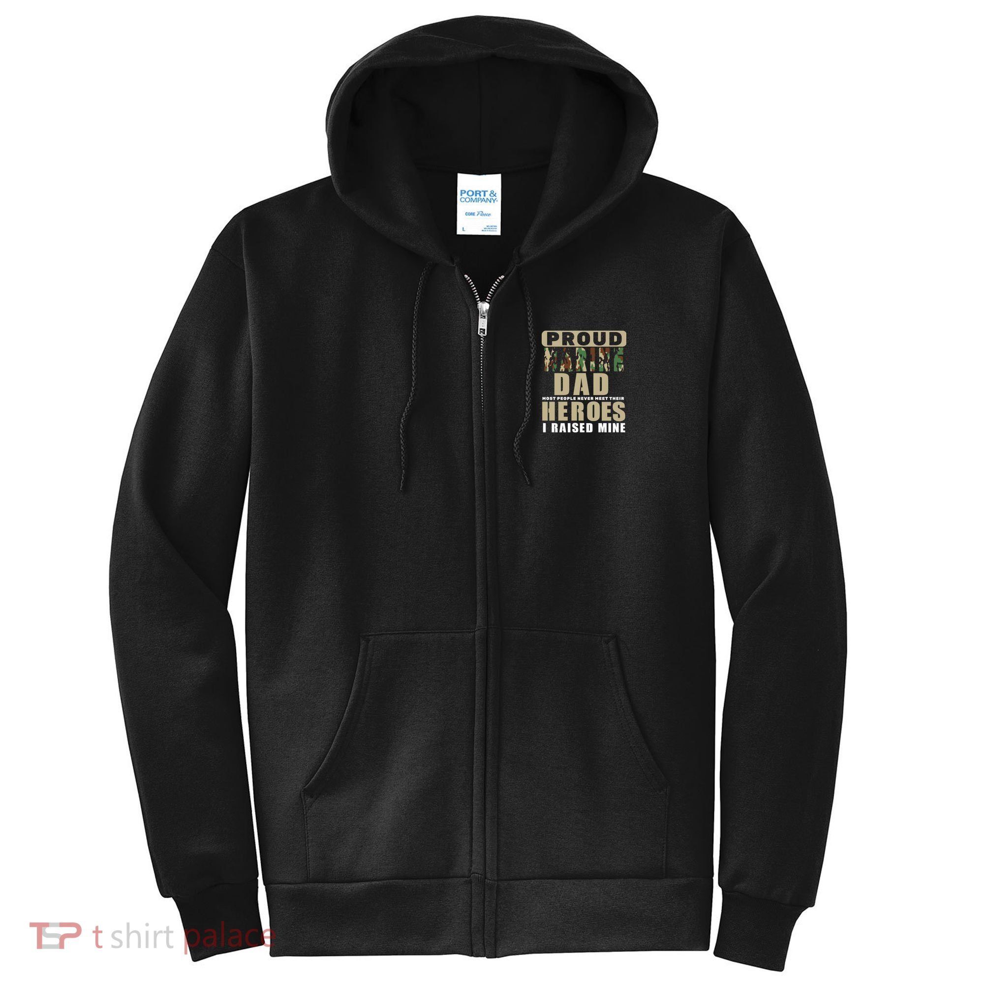 Proud Marine Dad Full Zip Hoodie