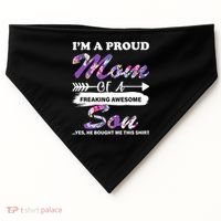 Proud Mom Of A Freaking Awesome Son USA-Made Doggie Bandana thumb 0