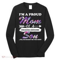 Proud Mom Of A Freaking Awesome Son Long Sleeve Shirt thumb 0