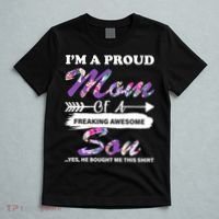 Proud Mom Of A Freaking Awesome Son T-Shirt thumb 5