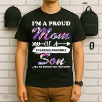 Proud Mom Of A Freaking Awesome Son T-Shirt thumb 6