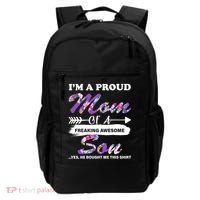Proud Mom Of A Freaking Awesome Son Backpack thumb 0