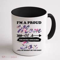 Proud Mom Of A Freaking Awesome Son Coffee Mug thumb 1