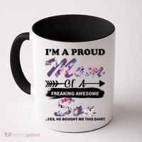 Proud Mom Of A Freaking Awesome Son Coffee Mug thumb 0