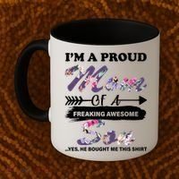 Proud Mom Of A Freaking Awesome Son Coffee Mug thumb 2