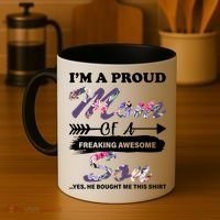 Proud Mom Of A Freaking Awesome Son Coffee Mug thumb 4