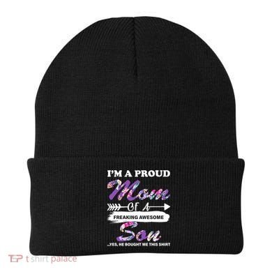 Proud Mom Of A Freaking Awesome Son Beanie