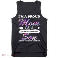 Proud Mom Of A Freaking Awesome Son Tank Top thumb 0