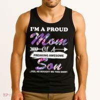 Proud Mom Of A Freaking Awesome Son Tank Top thumb 3