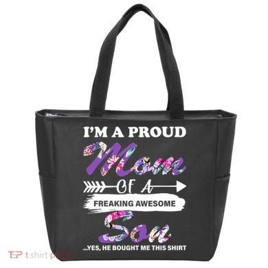 Proud Mom Of A Freaking Awesome Son Tote Bag
