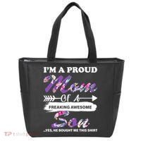 Proud Mom Of A Freaking Awesome Son Tote Bag thumb 0
