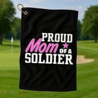 Proud Mom of A Soldier Golf Towel thumb 1