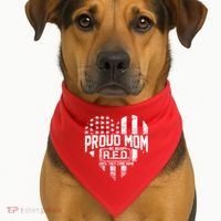 Proud Mom We Wear RED Until They Come Home USA-Made Doggie Bandana thumb 1