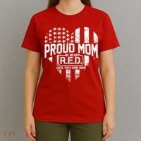 Proud Mom We Wear RED Until They Come Home T-Shirt thumb 4
