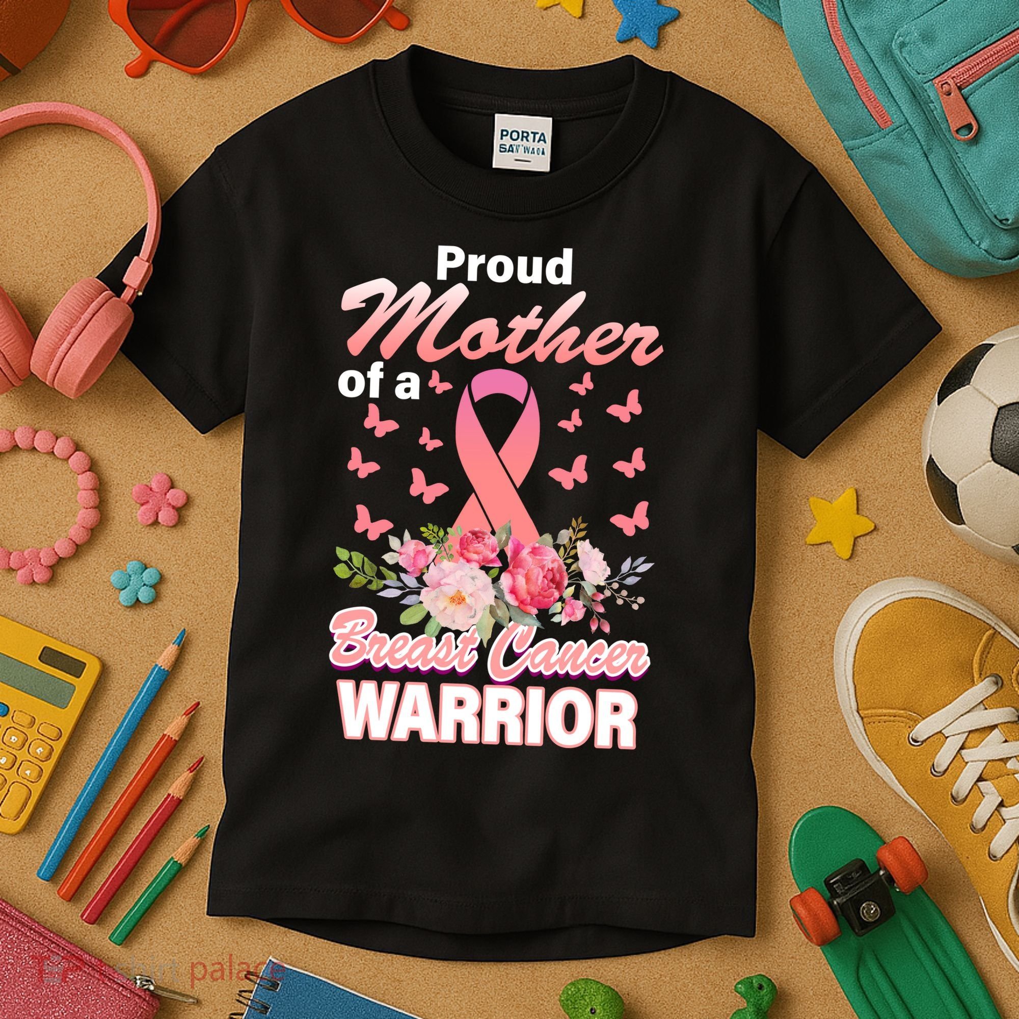 Proud Mother Of A Breast Cancer Warrior Kids T-Shirt