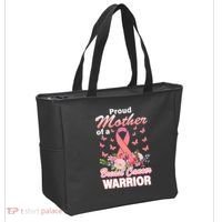 Proud Mother Of A Breast Cancer Warrior Tote Bag thumb 2