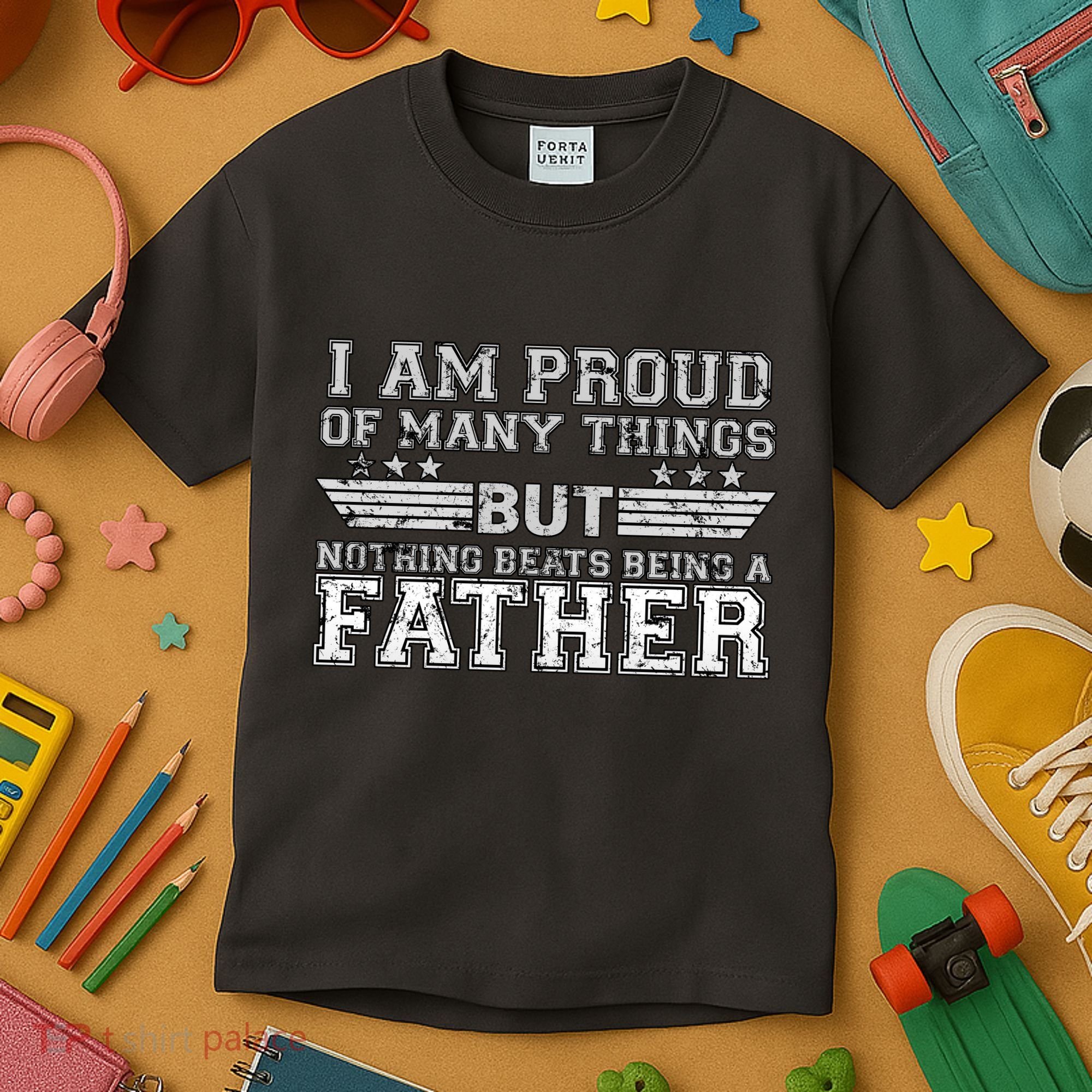 Proud Of Many Things Nothing Beats Being A Father Kids T-Shirt