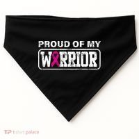 Proud Of My Warrior Breast Cancer USA-Made Doggie Bandana thumb 0