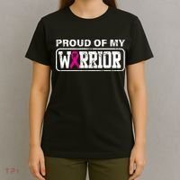 Proud Of My Warrior Breast Cancer T-Shirt thumb 4