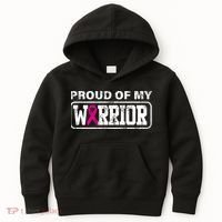 Proud Of My Warrior Breast Cancer Kids Hoodie thumb 0