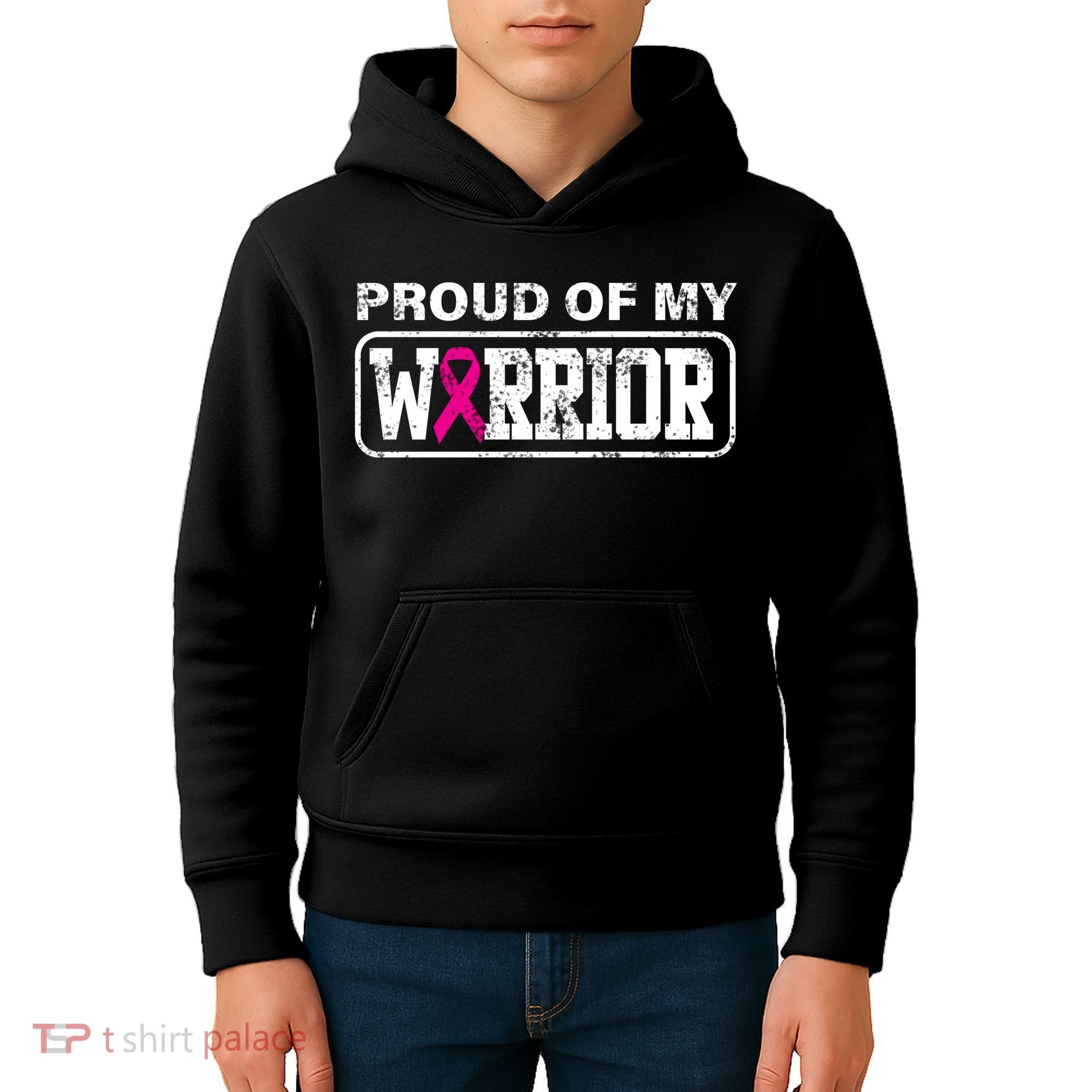 Proud Of My Warrior Breast Cancer Kids Hoodie