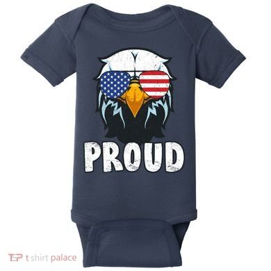 Proud Patriotic Eagle Baby Bodysuit