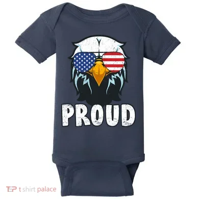 Proud Patriotic Eagle Baby Bodysuit