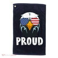 Proud Patriotic Eagle Golf Towel thumb 0