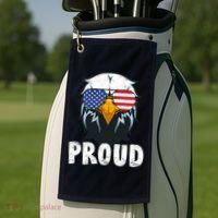 Proud Patriotic Eagle Golf Towel thumb 2