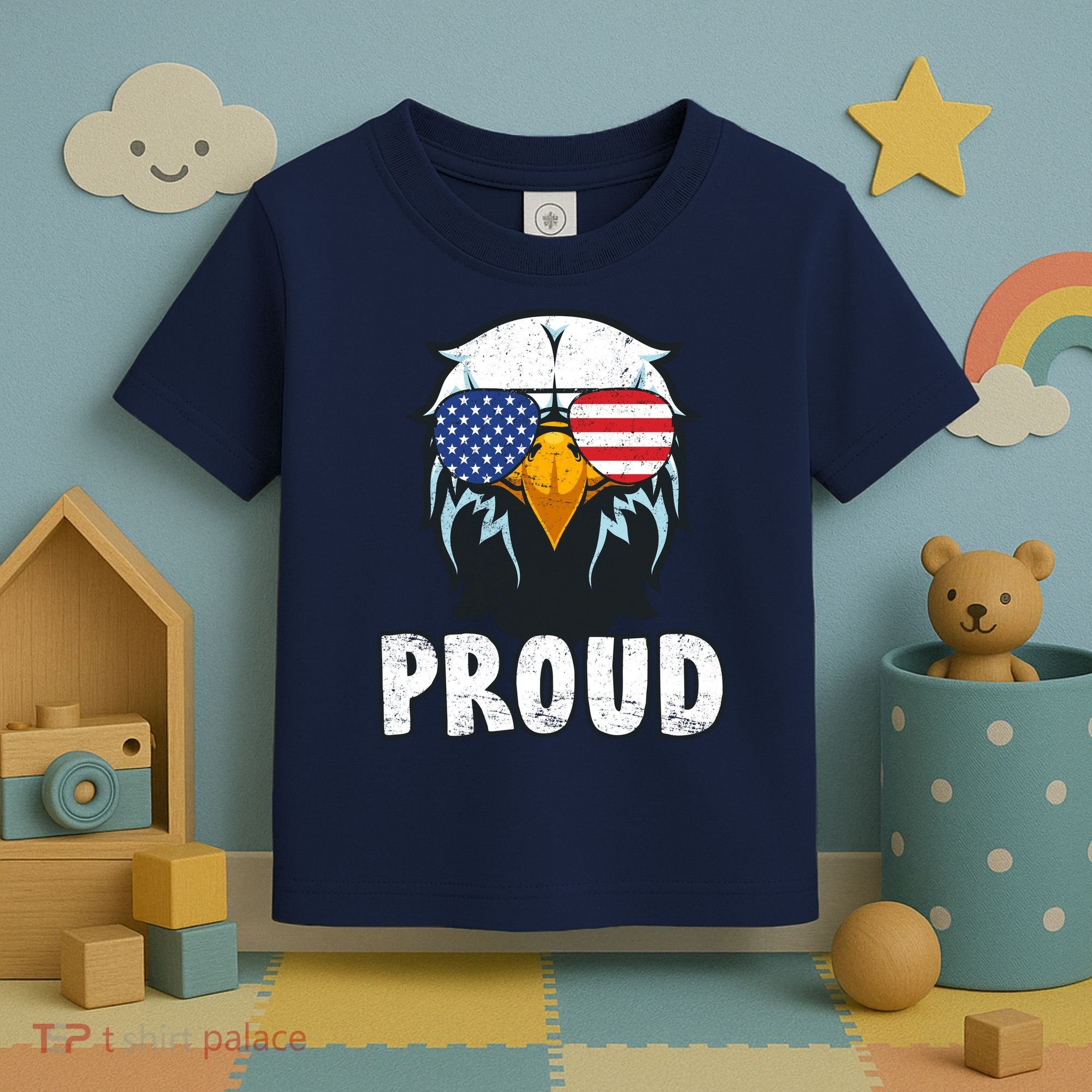 Proud Patriotic Eagle Toddler T-Shirt