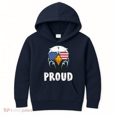 Proud Patriotic Eagle Kids Hoodie