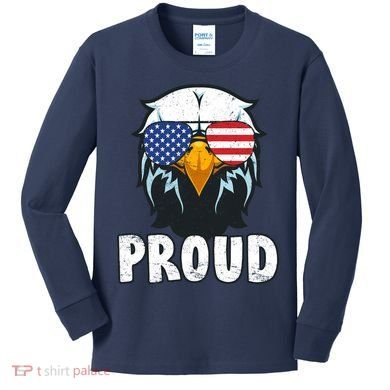 Proud Patriotic Eagle Kids Long Sleeve Shirt