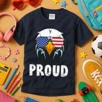 Proud Patriotic Eagle Kids T-Shirt thumb 3