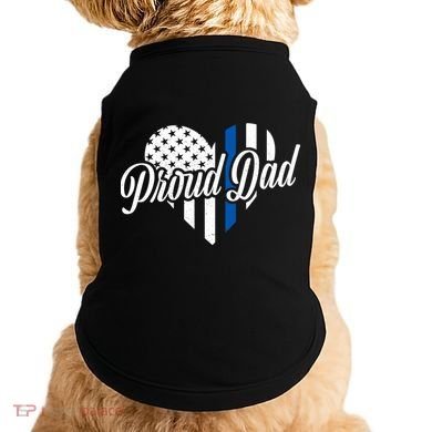 Proud Police Dad Blue Thin Line Doggie Tank