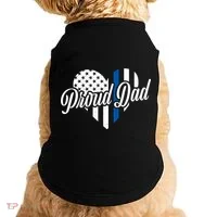 Proud Police Dad Blue Thin Line Doggie Tank thumb 0