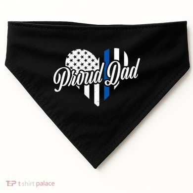 Proud Police Dad Blue Thin Line USA-Made Doggie Bandana