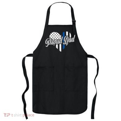 Proud Police Dad Blue Thin Line Apron