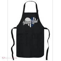 Proud Police Dad Blue Thin Line Apron thumb 0