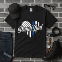 Proud Police Dad Blue Thin Line Tall T-Shirt thumb 3