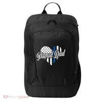 Proud Police Dad Blue Thin Line City Backpack thumb 0