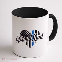 Proud Police Dad Blue Thin Line Coffee Mug thumb 1